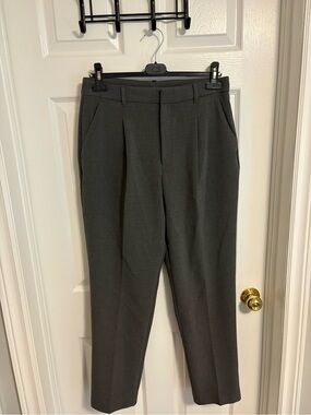 Ankle straight leg pants with pleat